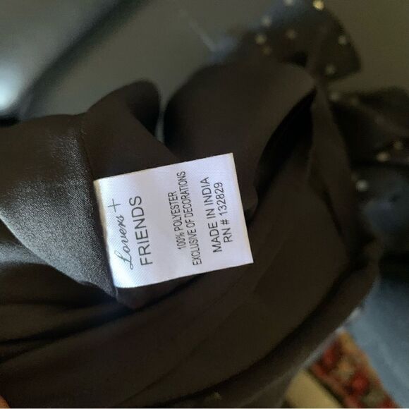 LOVER & FRIENDS BLACK GOLD MINI DRESS - Picture 9 of 10